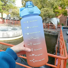 Load image into Gallery viewer, Outdoor 68oz Large Capacity Leakproof Water Bottle with Straw and Time Marker
