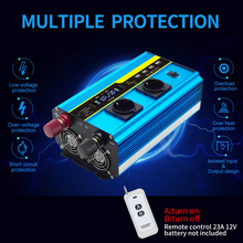 Load image into Gallery viewer, 4000W Pure Sine Wave Power Inverter 12V/24V DC to 110V/220V AC Converter for Car and Solar Systems
