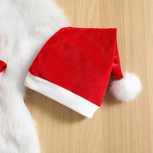 Load image into Gallery viewer, Toddler Girls Red Christmas A-line Dress with Belt and Hat
