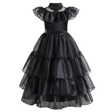 Load image into Gallery viewer, Girls Gothic Layered Cake Gown with Mesh Panel Details and Decorative Pattern All Vera Mart

