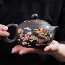 Load image into Gallery viewer, Yixing Purple Clay Teapot with Natural Color Transformation and Fine Mesh Infuser – 6.8 fl oz Capacity
