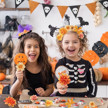 Load image into Gallery viewer, Autumn Orange Silk Rose and Daisy Artificial Flower Heads for DIY Wreaths and Seasonal Decor
