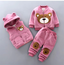 Load image into Gallery viewer, Cozy Cotton Baby Winter Outfit Set, Warm Hooded Sweater and Pants for Boys and Girls
