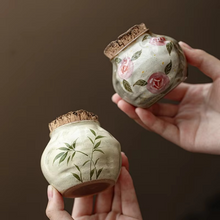 Load image into Gallery viewer, Hand Painted Wisteria Ceramic Tea Caddy
