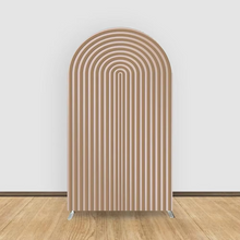 Load image into Gallery viewer, Pink Striped Arch Backdrop Cover for Parties and Events
