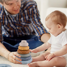 Load image into Gallery viewer, Baby Montessori Silicone Building Blocks and Koala Teething Stacking Toy Set
