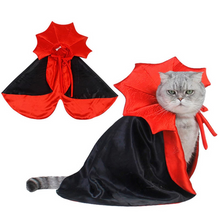 Load image into Gallery viewer, Halloween Cape Costume for Cats and Small Dogs – Soft Cloak for Pet Cosplay and Holiday Parties
