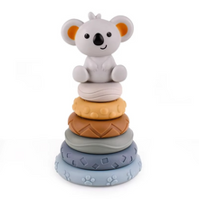 Load image into Gallery viewer, Baby Montessori Silicone Building Blocks and Koala Teething Stacking Toy Set
