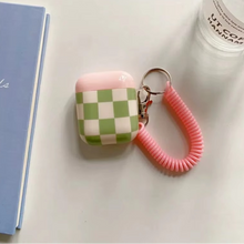 Load image into Gallery viewer, Checkerboard Lattice AirPods Case with Bling Bracelet Chain
