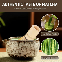 Load image into Gallery viewer, Japanese Matcha Tea Set with Bamboo Whisk, Scoop, Bowl and Holder – 6 Piece Complete Matcha Making Kit
