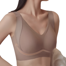 Load image into Gallery viewer, Seamless V-Neck Push-Up Bra with Adjustable Wide Straps

