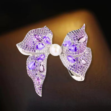 Load image into Gallery viewer, Elegant Multicolor Zircon Tassel Bow Brooch for Women
