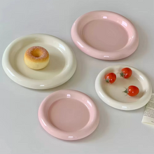 Load image into Gallery viewer, Modern Round Ceramic Plate for Dessert and Tea
