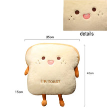 Load image into Gallery viewer, Toast Shaped Hand Warmer Pillow with Dual Hand Pocket and Plush Fabric
