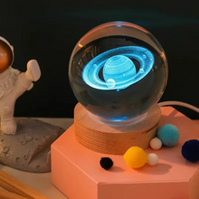 Load image into Gallery viewer, 2.36 in RGB Crystal Ball Night Light with Milky Way and Moon - Cosmos-Inspired Bedside Decoration
