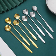 Load image into Gallery viewer, 4 Piece Stainless Steel Flower Teaspoon and Dessert Spoon Set
