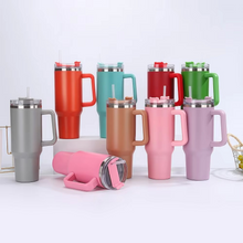 Load image into Gallery viewer, Stainless Steel Insulated Tumbler with Straw and Handle – 40 oz Large Capacity Thermal Cup
