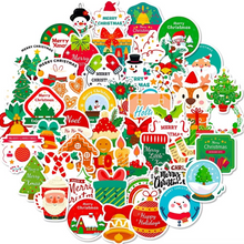 Load image into Gallery viewer, 50pcs Waterproof Christmas Vinyl Stickers for Holiday Decorating, Gifts, and Party Favors
