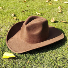 Load image into Gallery viewer, Classic Suede Western Cowboy Fedora Hat with 3.7 Inch Brim for Men and Women
