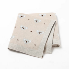 Load image into Gallery viewer, Super Soft Knit Baby Blanket with Cute Koala Design
