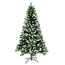 Load image into Gallery viewer, Artificial Christmas Tree with White Pinecones and Red Berries – PVC Holiday Decoration 4 ft to 10 ft
