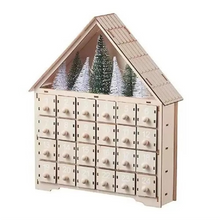 Load image into Gallery viewer, Wooden Christmas Advent Calendar 24-Day Reusable Countdown Tabletop Decoration
