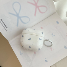 Load image into Gallery viewer, Polka Dot Bow White Protective Earphone Case with Pendant
