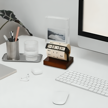Load image into Gallery viewer, Vintage Wooden Perpetual Flip Calendar – Reusable Rotary Countdown Desk Display
