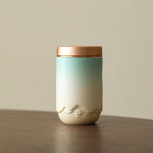 Load image into Gallery viewer, Ceramic Tea Jar with Airtight Tin Lid, Compact Tea Storage and Decorative Home Container
