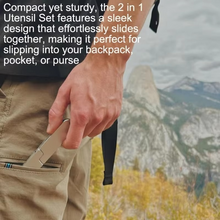 Load image into Gallery viewer, Compact 2-in-1 Camping Cutlery Set - Detachable Knife and Fork, Ideal for Travel
