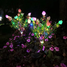 Load image into Gallery viewer, Solar Gardenia Flower Lights Outdoor Waterproof 42 LED Landscape Lights for Garden and Pathway Decor

