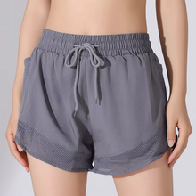 Load image into Gallery viewer, Women's High-Performance Yoga Running Shorts with Drawstring Waist and Mesh Pockets
