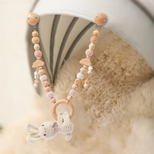 Load image into Gallery viewer, Handmade Crochet Wooden Baby Rattle Toy with Ocean Animal Mobile
