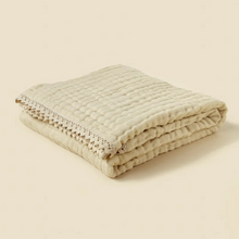 Load image into Gallery viewer, Luxurious 6-Layer Cotton Breathable Baby Swaddle Blanket with Lace Edging
