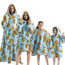 Load image into Gallery viewer, Oversized Hoodie Blanket with Pumpkin Pattern and Fleece Flannel Blend, Machine Washable
