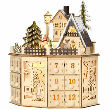 Load image into Gallery viewer, Christmas LED Advent Calendar with Light and Candy Drawers for Holiday Decoration
