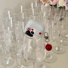 Load image into Gallery viewer, Black Cat and Red Apple Shock Proof AirPods Case with Pendant
