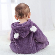 Load image into Gallery viewer, Cozy Fleece Newborn Baby Animal-Themed Winter Romper
