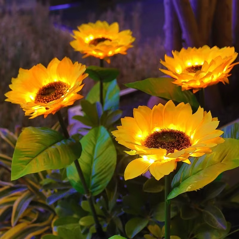 Solar-Powered LED Sunflower Lights for Gardens and Yards β Zoolase