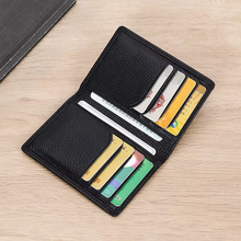 Load image into Gallery viewer, RFID Leather Men’s Slim Credit Card Holder Wallet
