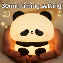 Load image into Gallery viewer, Panda Touch-Activated Silicone LED Nightlight – USB Rechargeable, Syncable Soft Glow Lamp
