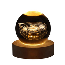 Load image into Gallery viewer, 2.36 in RGB Crystal Ball Night Light with Milky Way and Moon - Cosmos-Inspired Bedside Decoration
