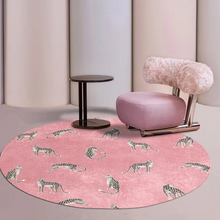 Load image into Gallery viewer, Plush Round Leopard Pattern Area Rug – Soft Thickened Floor Mat for Bedroom or Living Room
