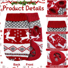 Load image into Gallery viewer, Large Dog Knit Sweater with Festive Holiday Pattern and Ribbed Neck Opening
