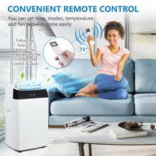 Load image into Gallery viewer, 14000 BTU Portable Air Conditioner with Fan, Dehumidifier, Remote, and Sleep Mode
