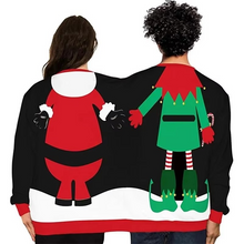 Load image into Gallery viewer, Double Ugly Christmas Couple Sweater Funny Siamese Twins 3D Printed Pullover for Couples
