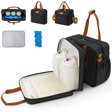 Load image into Gallery viewer, Detachable Breast Pump Bag With Insulated Pockets And Multiple Compartments
