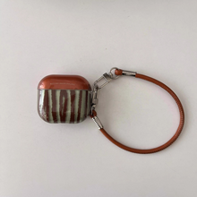 Load image into Gallery viewer, Retro Brown Shell Rope Earphone Case with Wireless Bluetooth Charging Box
