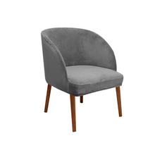 Load image into Gallery viewer, Velvet Armchair Slipcover with Elastic Fit for Curved Armrest Dining Chairs
