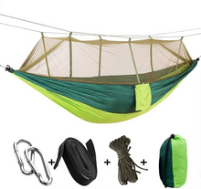 Load image into Gallery viewer, 2-Person Outdoor Hammock with Mosquito Net - Portable Parachute Fabric Camping Bed
